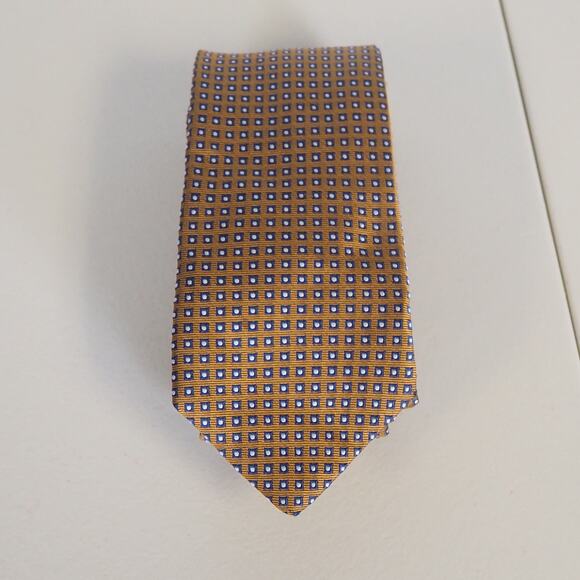 BARBARA BLANK New York Gold 100% Pure Silk Necktie Mens Size 3" x 62 1/4" Tie - Picture 10 of 11
